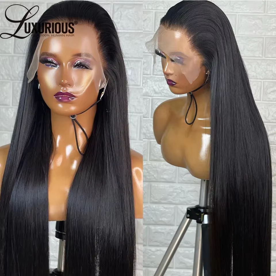 Perruque Full Lace Wig 360 naturelle lisse-Sophia, pre-plucked, densité 250%, perruque Lace Front Wi