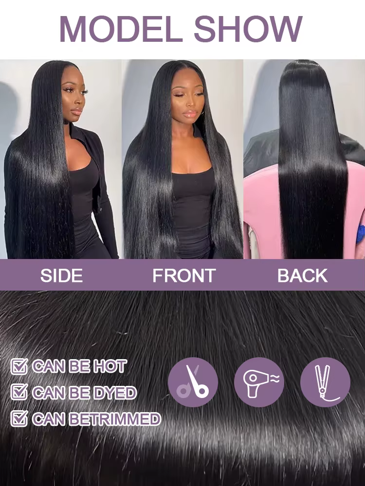 Perruques en cheveux humains vietnamiens pour femmes, densité 300, prêtes à porter, sans colle, liss