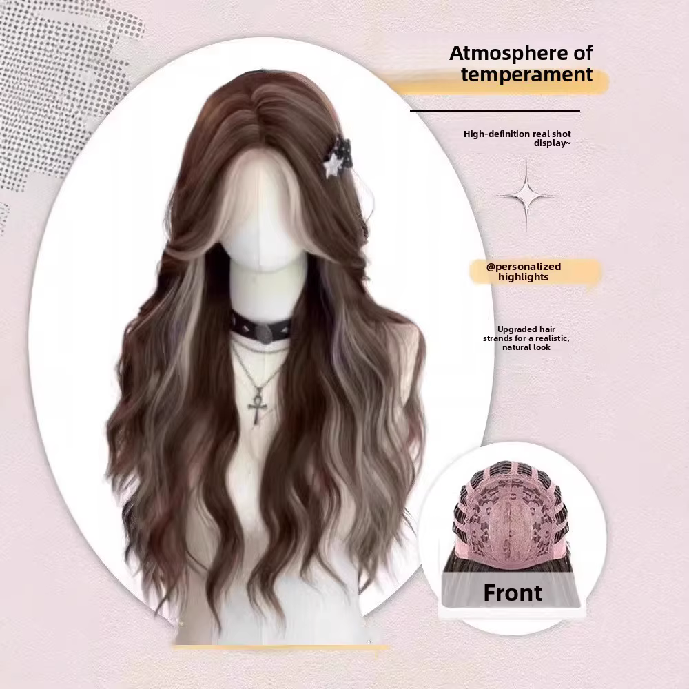 Perruque très vendue pour femme, style américain et asiatique, grandes ondulations, couvre-tête comp