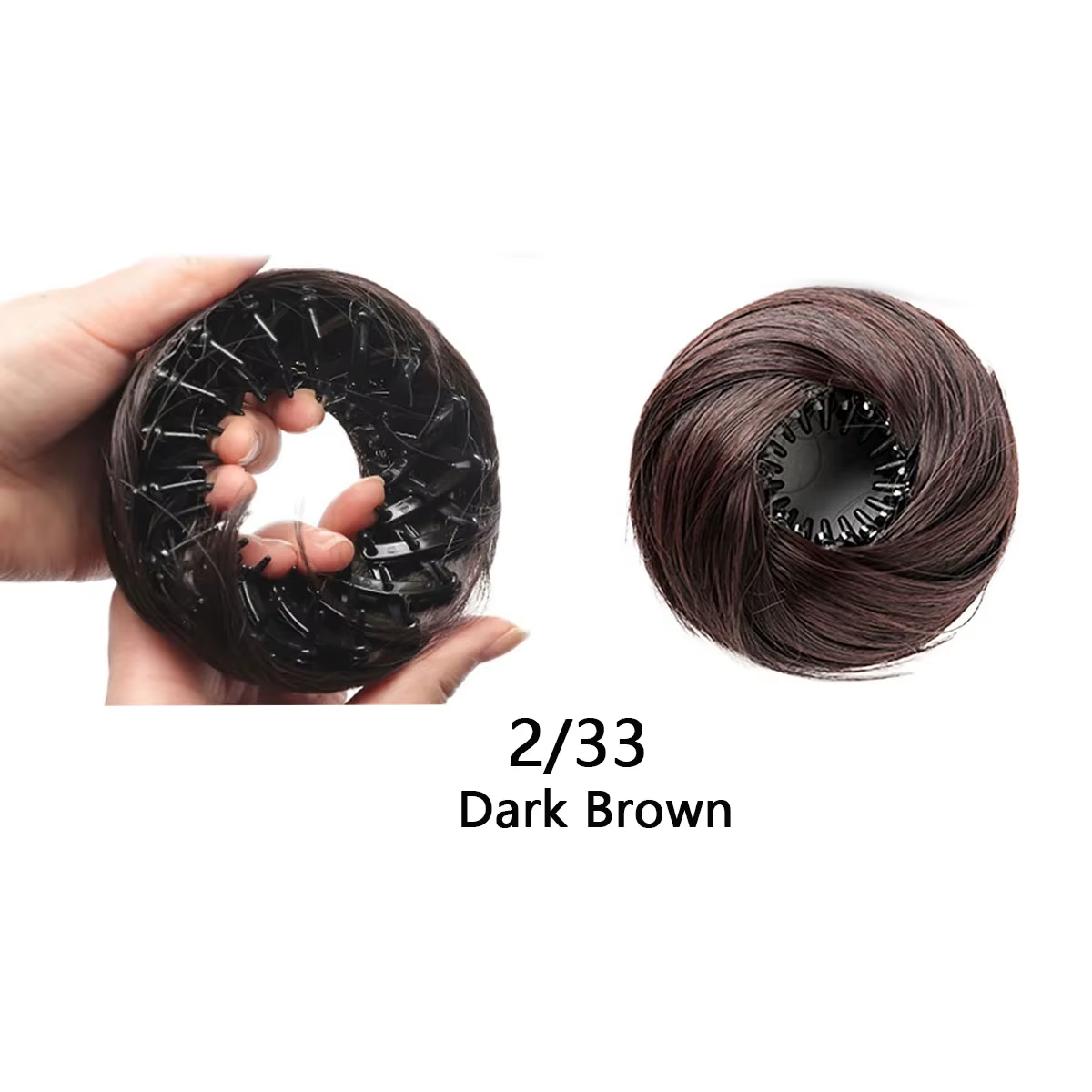 Chignon synthétique avec Clips élastiques circulaires, 1 pièce, perruque de cheveux lisses en forme 