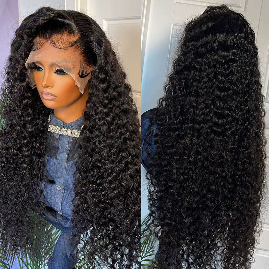 Perruque Lace Front Wig ondulée brésilienne Hd, cheveux naturels, Deep Wave, 13x6, pour femmes, 13x4
