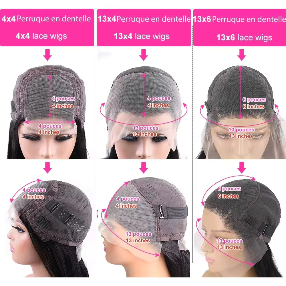 Perruque Lace Front Bling Hair 180% densité, ondulations naturelles, 13x4, 13x6, 4x4, 360 Lace, chev