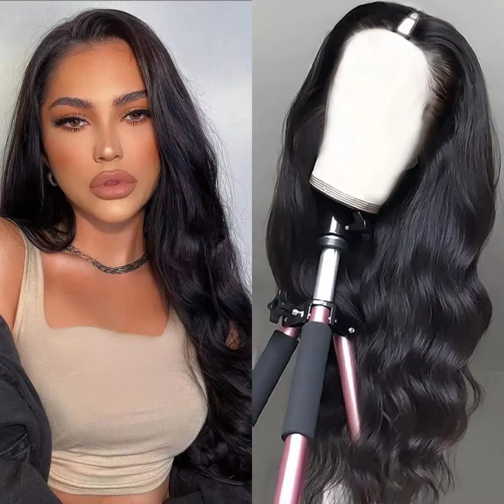 Perruque V-Part Cheveux Humains Ondulés pour Femmes, Densité 220, Prête à Porter, Couleur Naturelle,