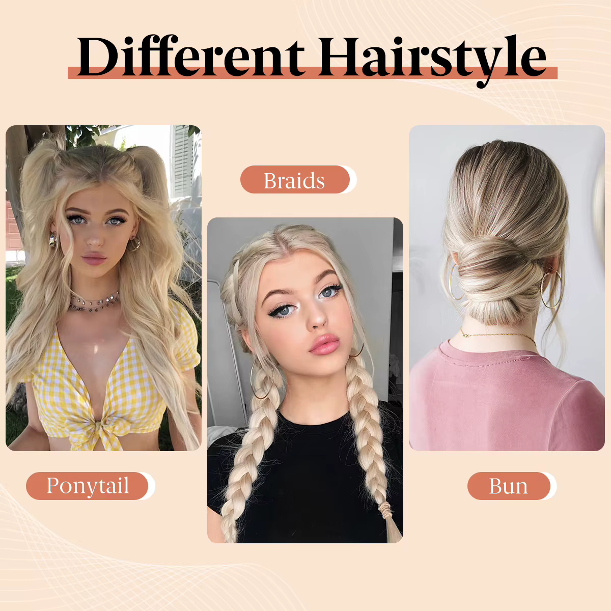 Cheveux synthétiques Chignon Chignon postiches auto-enroulement boule cheveux Bun femme bricolage Ch