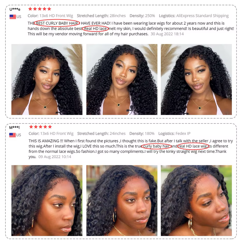 250% 13x6 HD crépus bouclés perruques cheveux humains vague profonde bouclés dentelle avant perruque