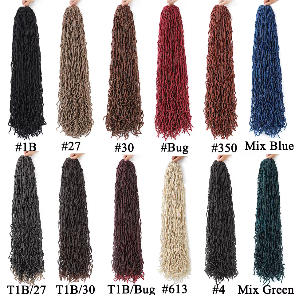 18 24 36 pouces 6 paquets nouveaux faux locs crochet cheveux meche faux locs crochet tresse doux loc