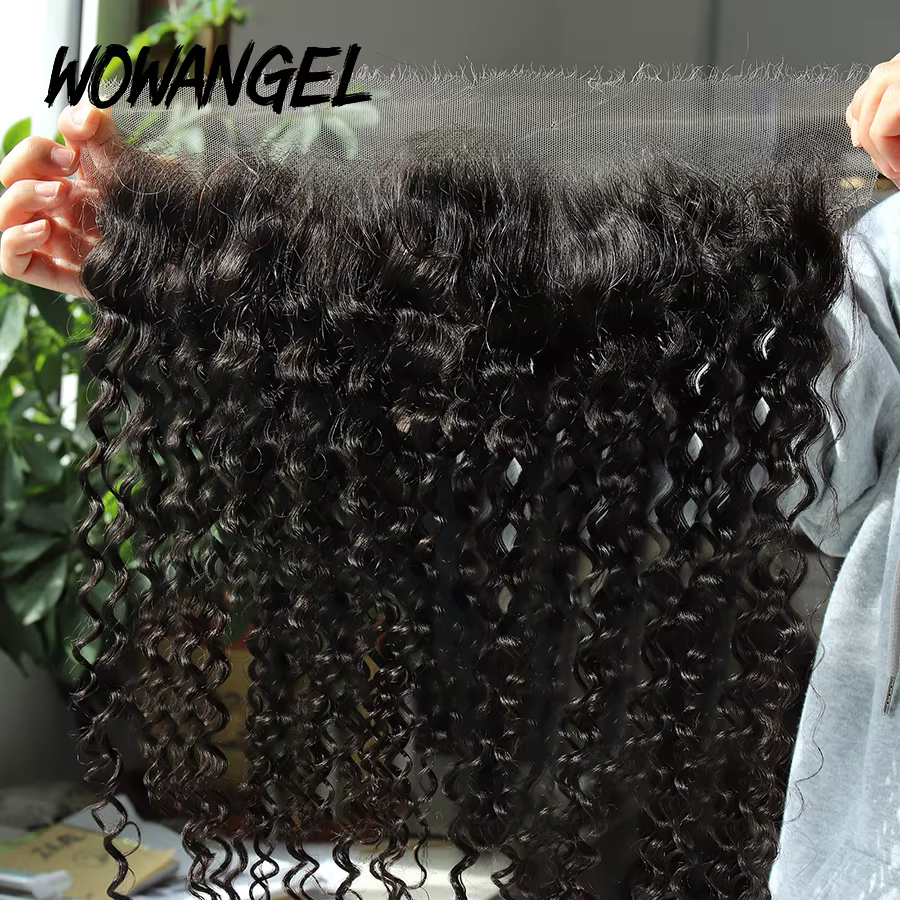 Cheveux Vierges Bouclés Profonds pour Femme, Fermeture en Dentelle Invisible HD, 13x6, 13x4
