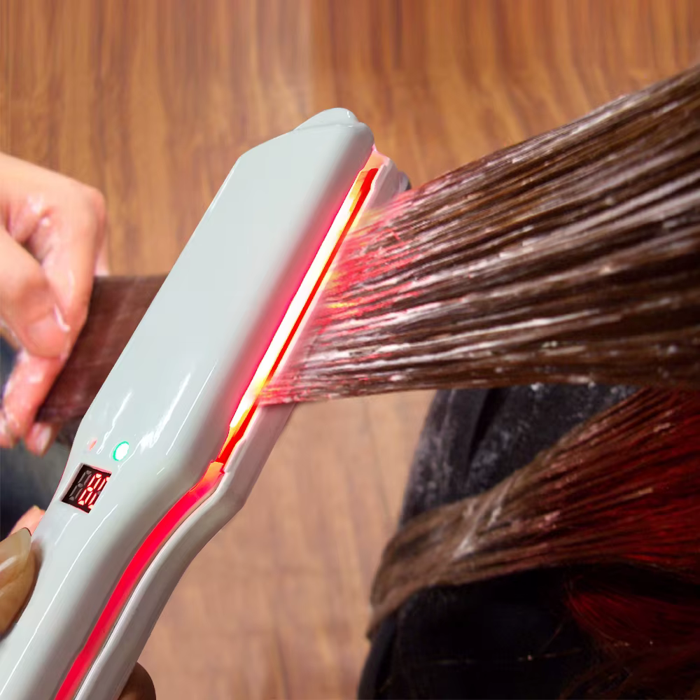 KerBrian-Fers infrarouges ultrasoniques pour cheveux secs crépus, fer de soin capillaire, réparation