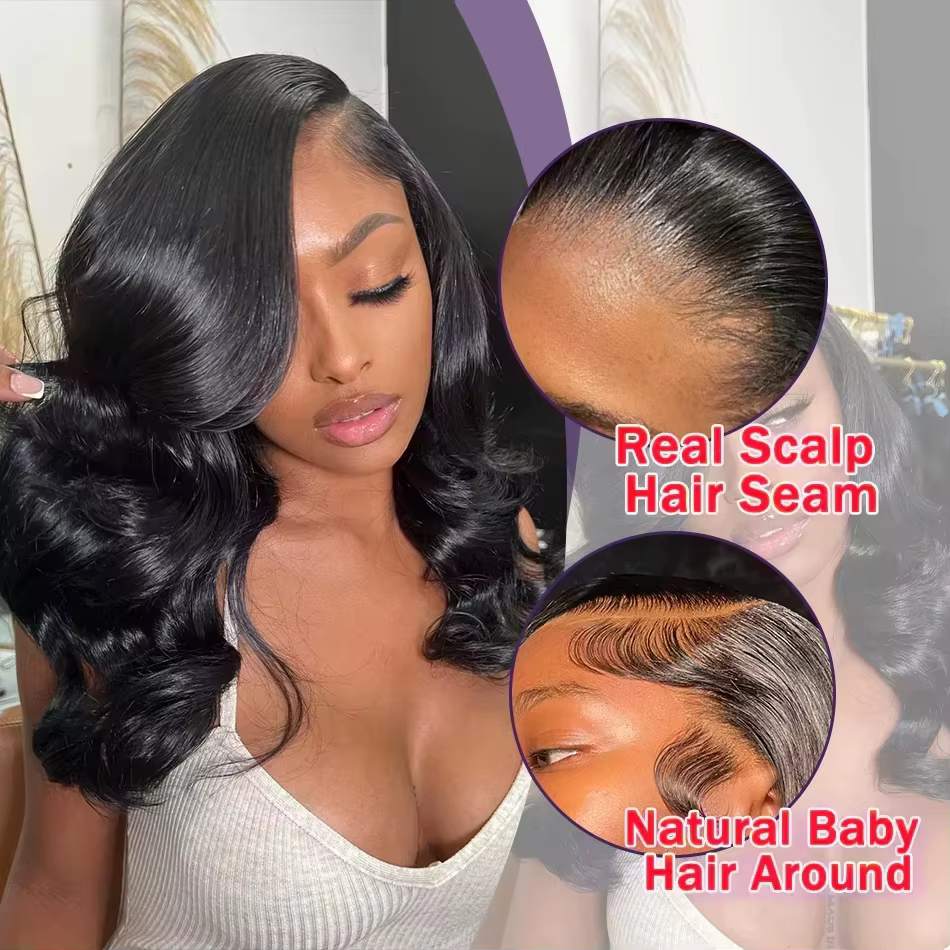 Perruque Lace Closure Wig Body Wave brésilienne naturelle