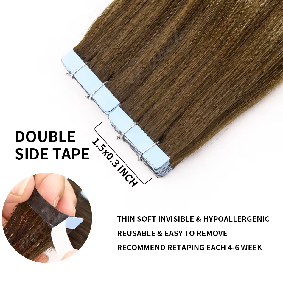 Extensions de cheveux naturels Balayage à bandes adhésives