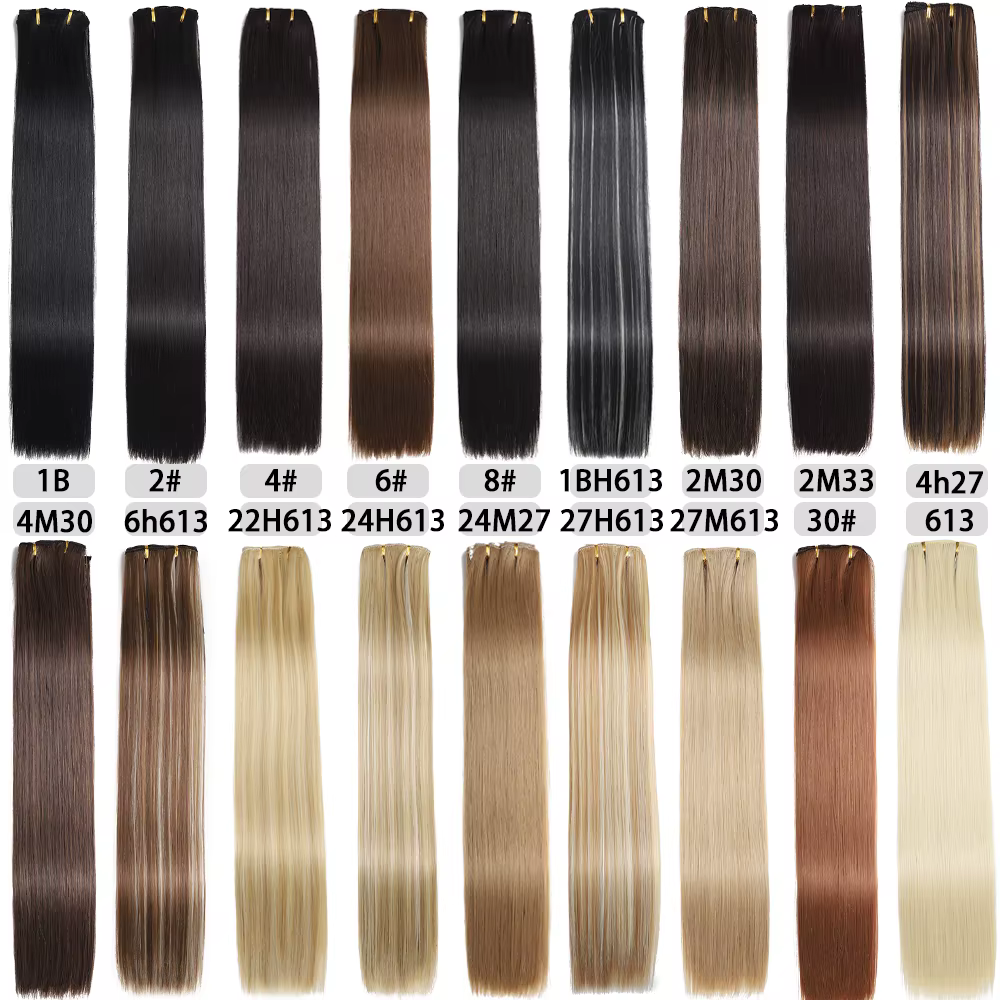 Extensions de Cheveux Synthétiques Longs et Lisses