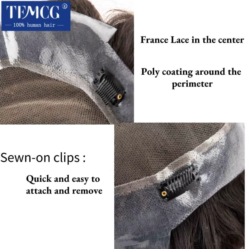 Système de cheveux à clipser pour hommes