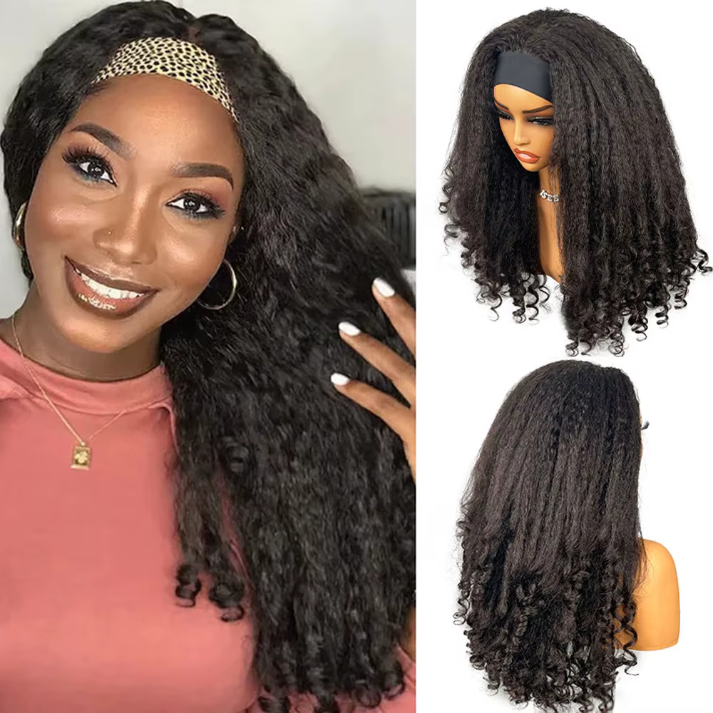 Perruques bandeau en cheveux humains sans colle