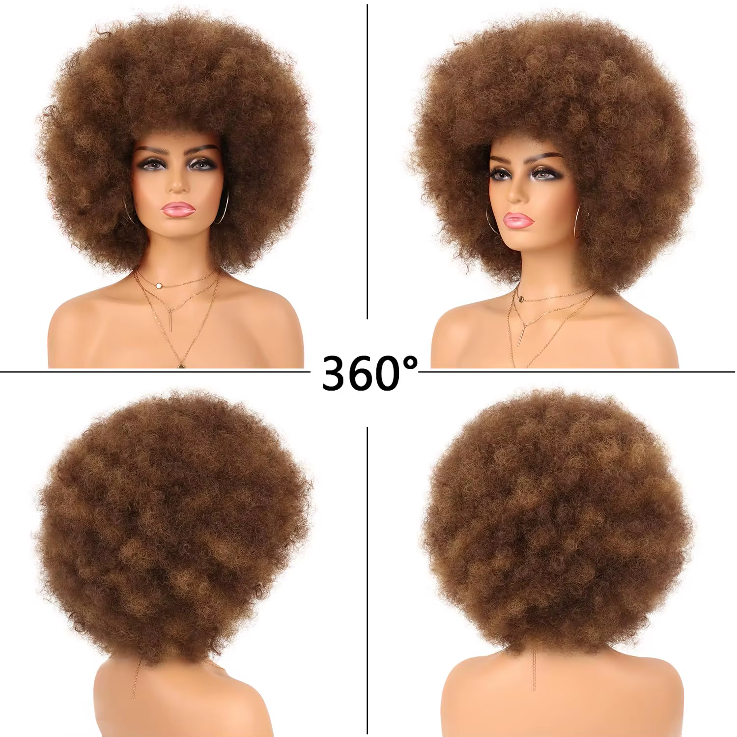 Pale Pink Afro Wigs Premium Synthetic