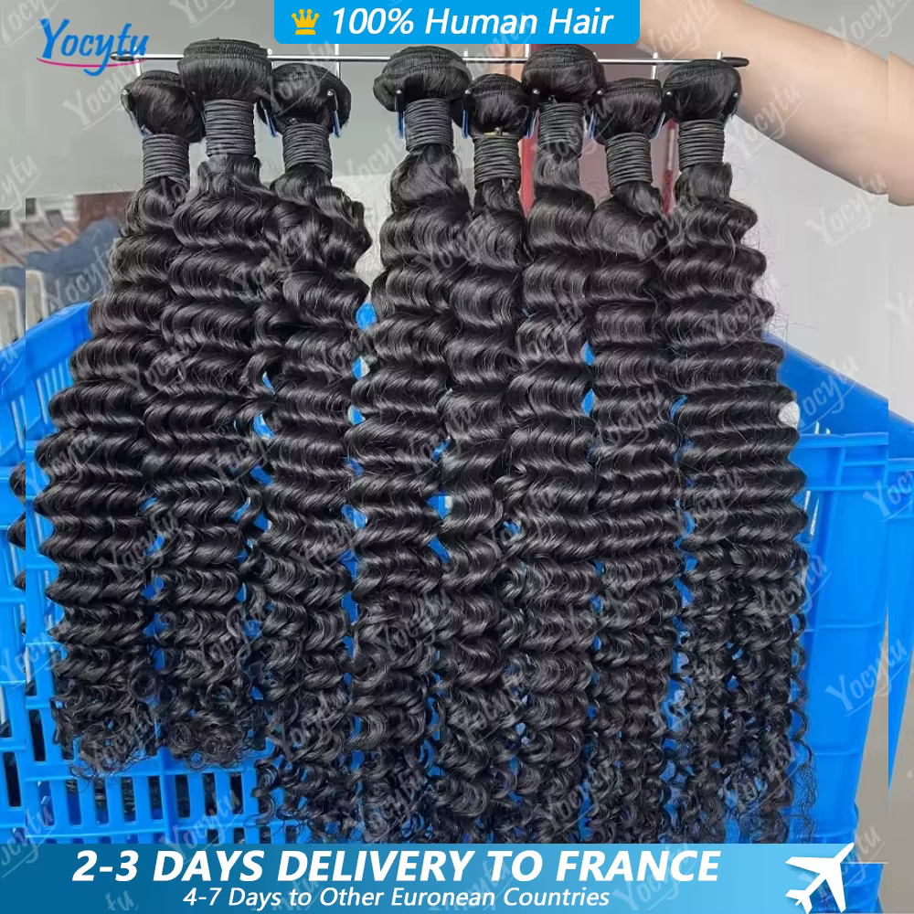 Deep Wave Tissage Humain Hair 24 24 24 Pouces