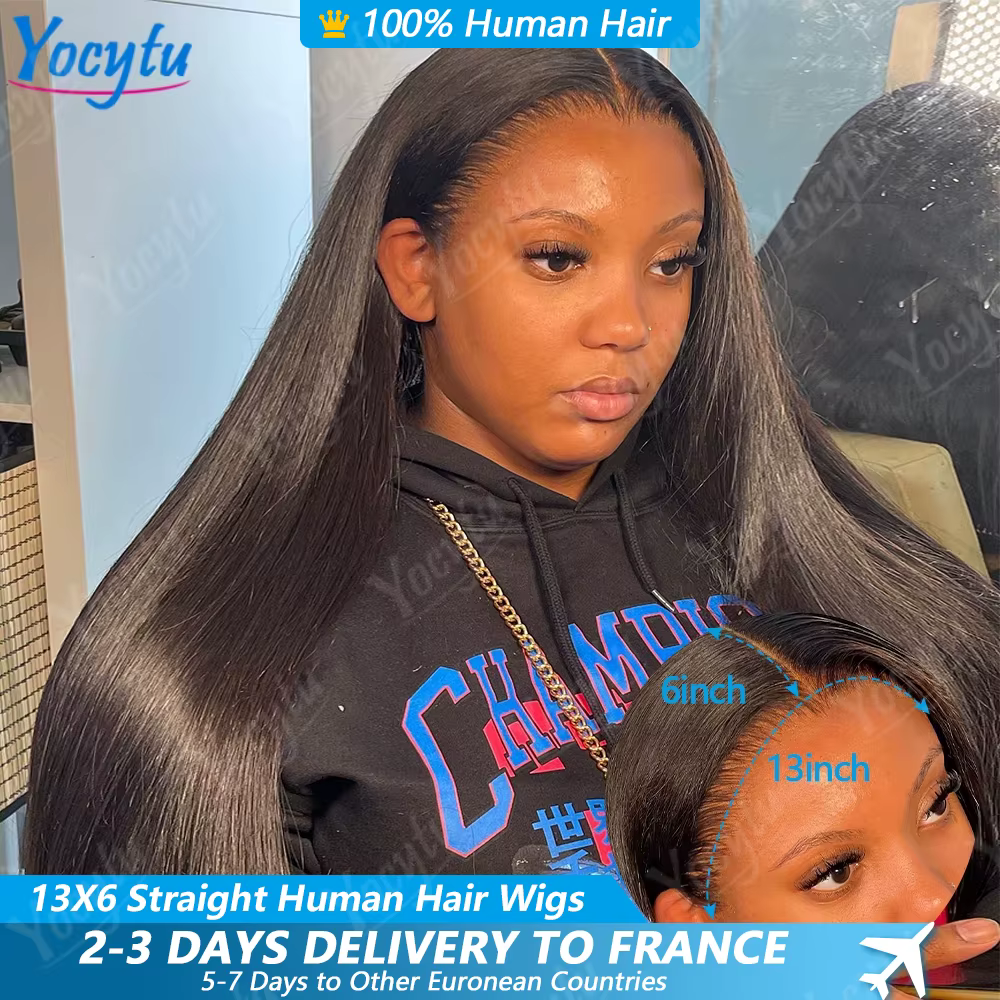 28 30 Pouces Perruques Cheveux Humains YOCYTU 13X6 lisse Perruque Peruvian Haut Qualité Pour Femme HD Transparent Lace