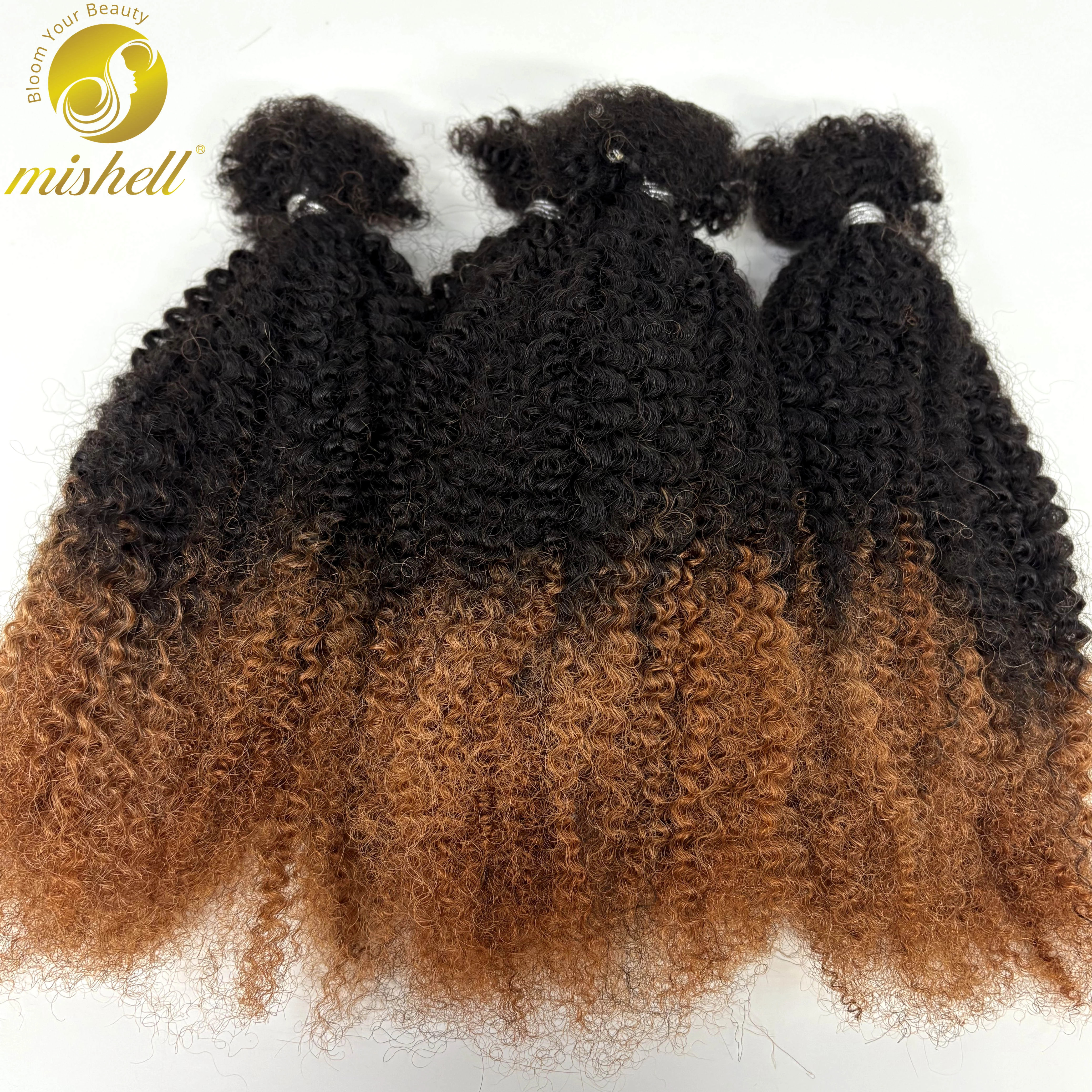 Extensions de cheveux humains bouclés afro crépus en vrac sans trame 30g/paquet 16 pouces pour micro-locks/permanentes/torsades/tresses/réparation de locks