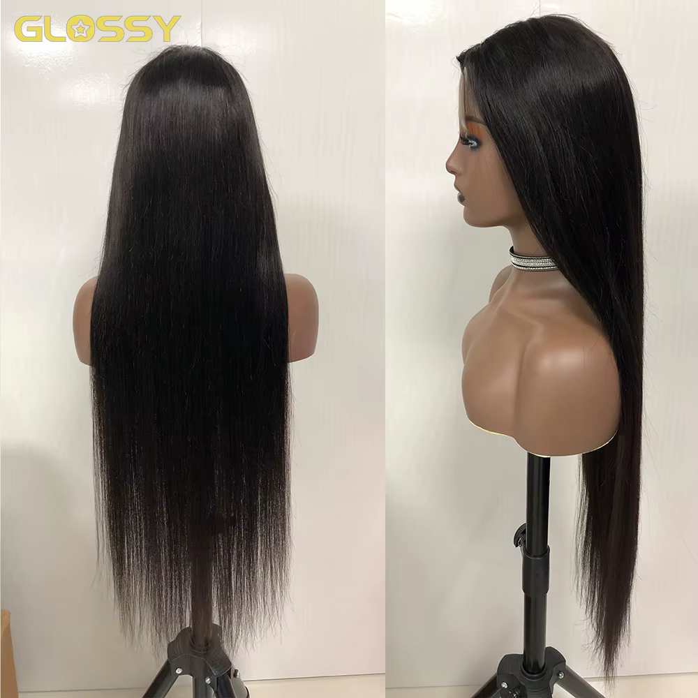 250 densité droite V partie perruque 100% cheveux humains pour les femmes 30 34 pouces pas cher brésilien sans colle perruques droites en liquidation vente