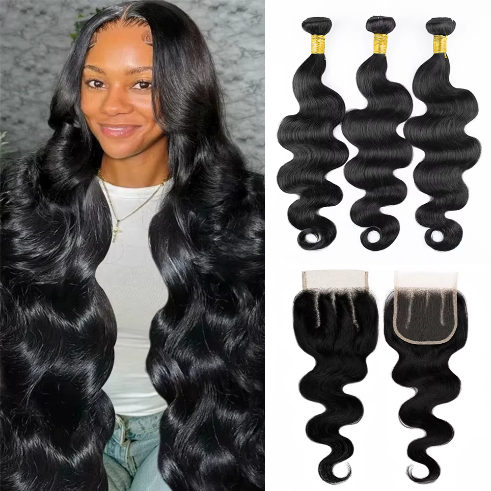 Tissage en lot brésilien naturel Body Wave birman