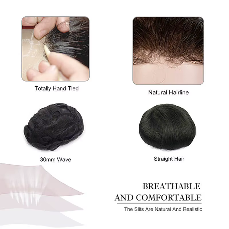 Système de cheveux à clipser pour hommes