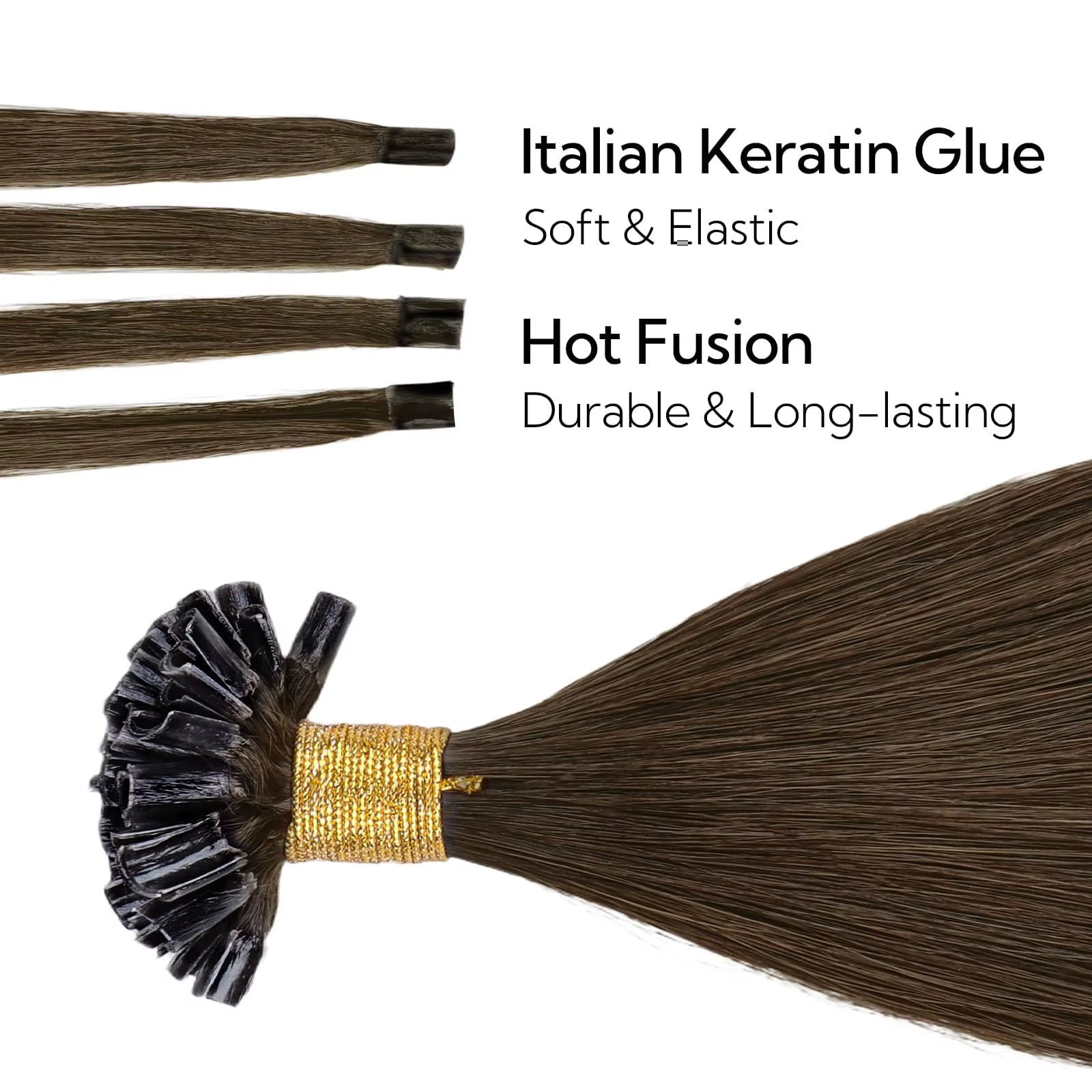 Extensions de cheveux en U, 100% cheveux humains naturels, kératine pré-collée, fusion à chaud, pointe en forme de clou, balayage, extensions lisses et soyeuses