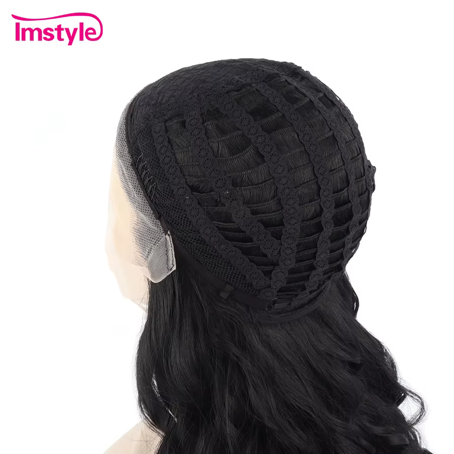 Imstyle-Perruques synthétiques noires de jais pour femmes