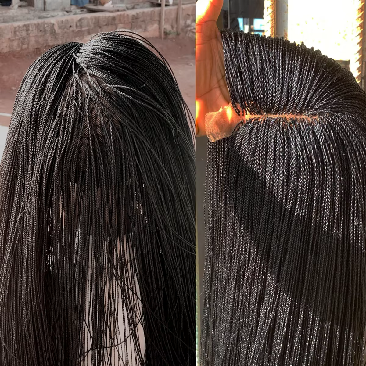 Perruque Afro Tressée Micro Million Twist Sans Colle pour Femmes Noires