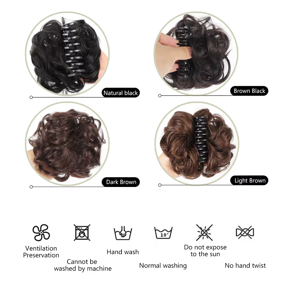 Chignon synthétique à griffes pour femmes