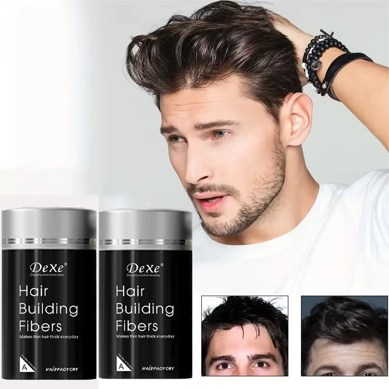 Poudre de fibres DEXE 22g : Fibers de renforcement capillaire pour cheveux plus complets