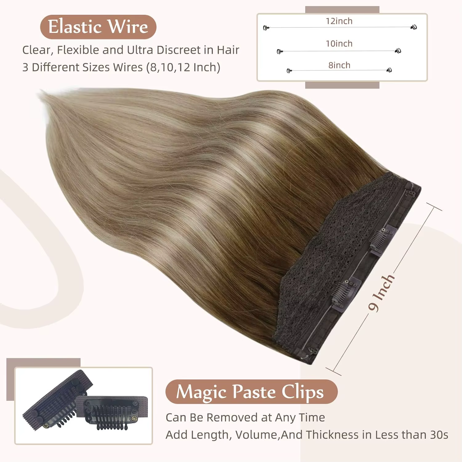 Extensions capillaires Full Shine Fish Line pour femmes
