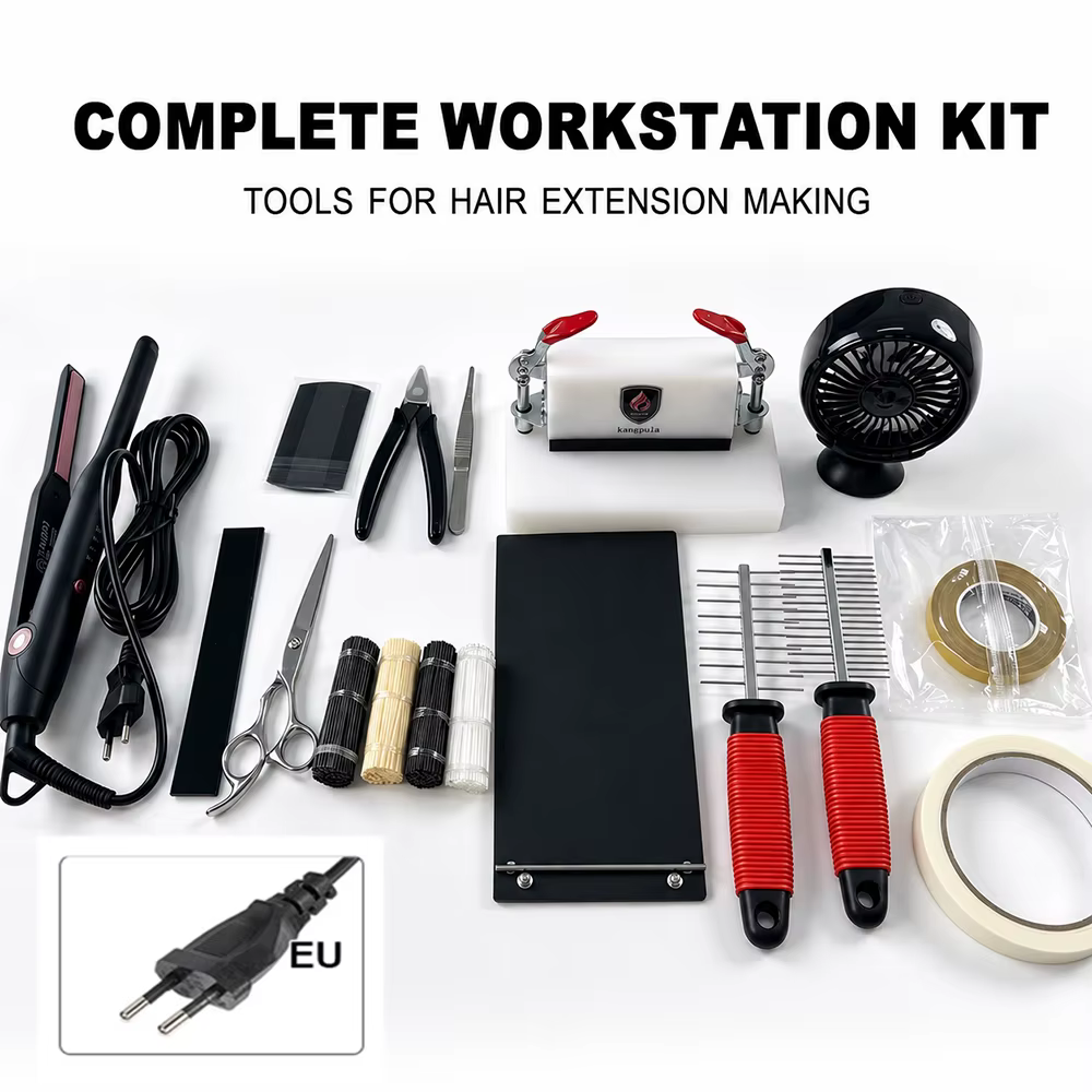 Kit de poste de travail pour extensions capillaires en kératine, plaque plate, équipement de collage K-Tip pour les fabricants d'extensions capillaires en salon
