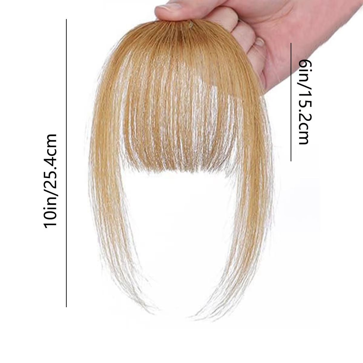 Frange française vaporeuse de cheveux humains avec des tempes