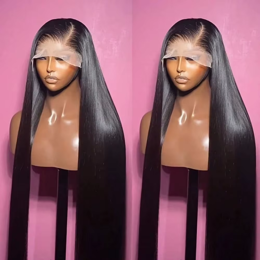 Perruques de cheveux humains lisses de 40 pouces
