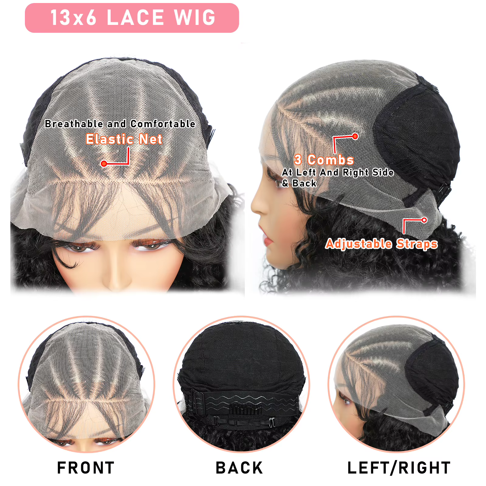 Perruque de cheveux bouclés tressés en dentelle avant 8 '' 13x6