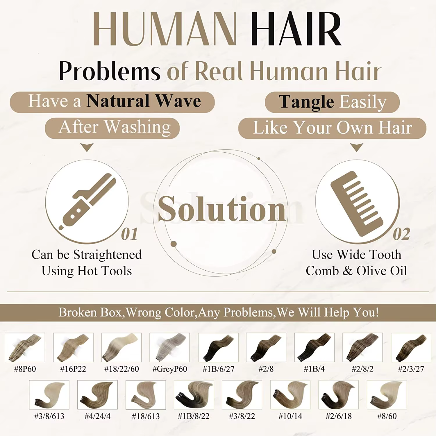 Extensions de cheveux naturels Remy lisses et soyeux