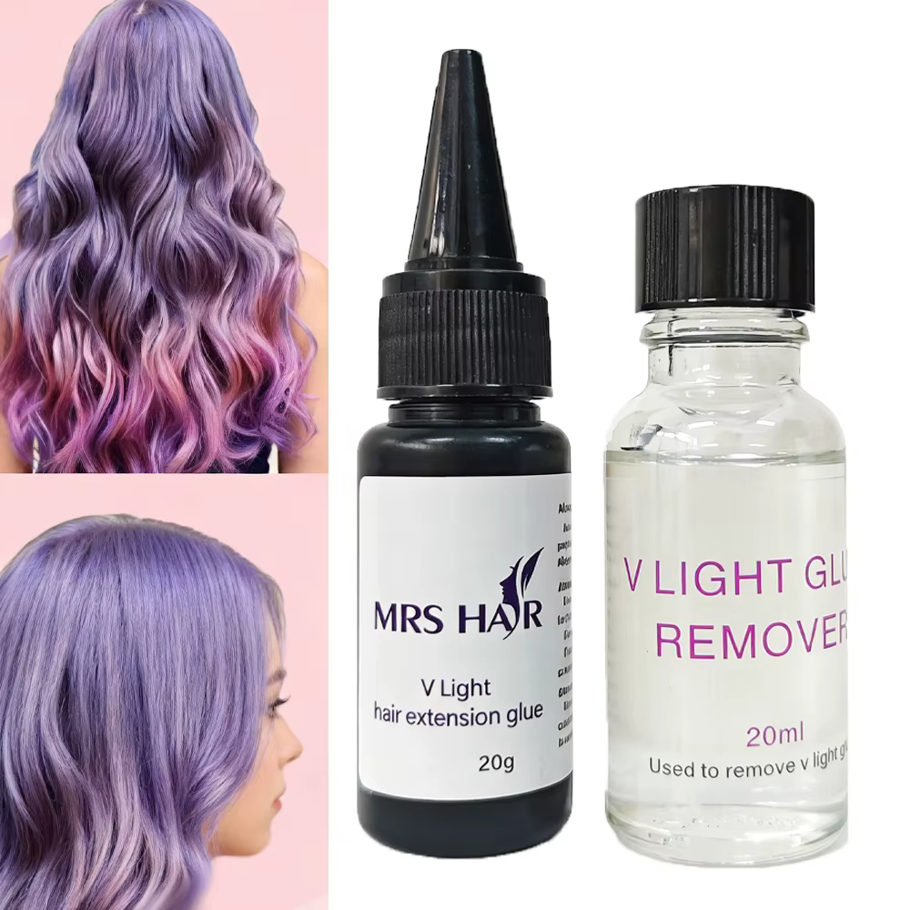 Colle pour extensions de cheveux V Light avec dissolvant 20g