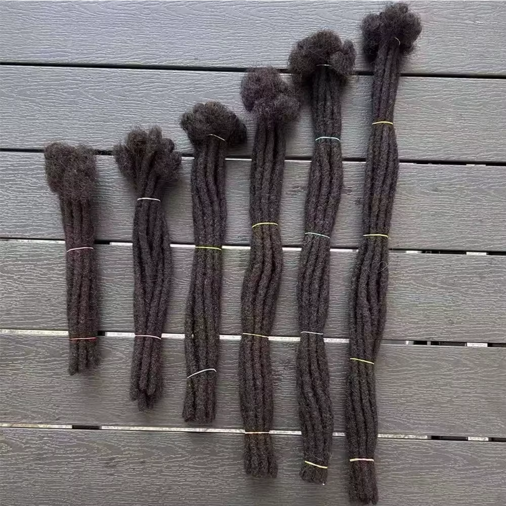 Extensions de dreadlocks de cheveux humains brésiliens de 6 à 20 pouces, vrais cheveux humains entièrement faits à la main, tresses au Crochet pour hommes et femmes