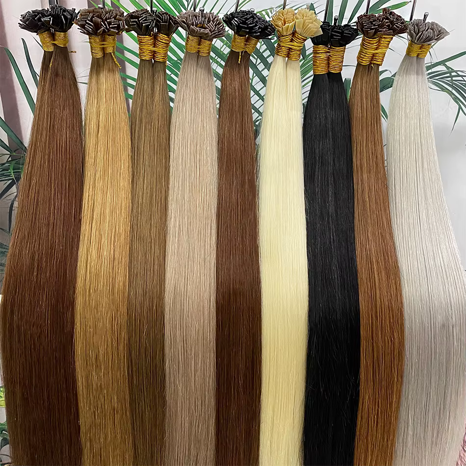 Extensions de cheveux naturels REMI à pointe plate en kératine