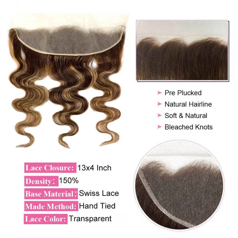 Mèches naturelles Body Wave à reflets