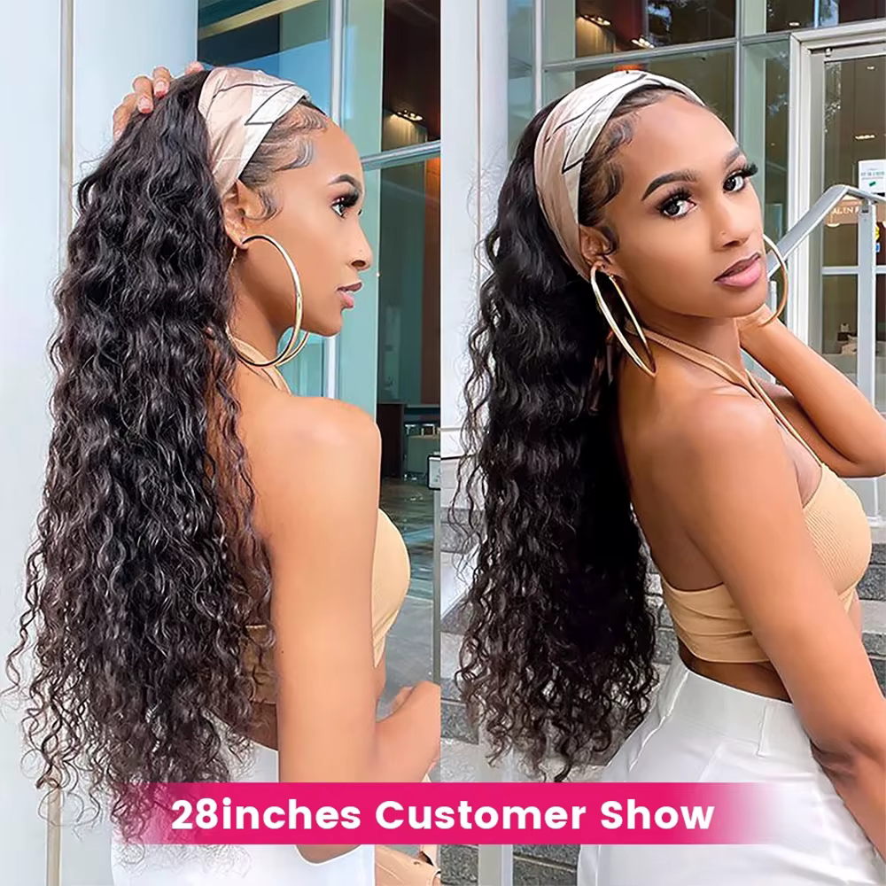 Bandeau perruque cheveux humains crépus bouclés sans colle