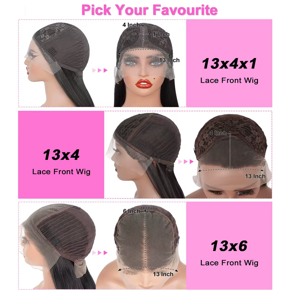 Perruque Lace Front Wig synthétique lisse et coupe superposée
