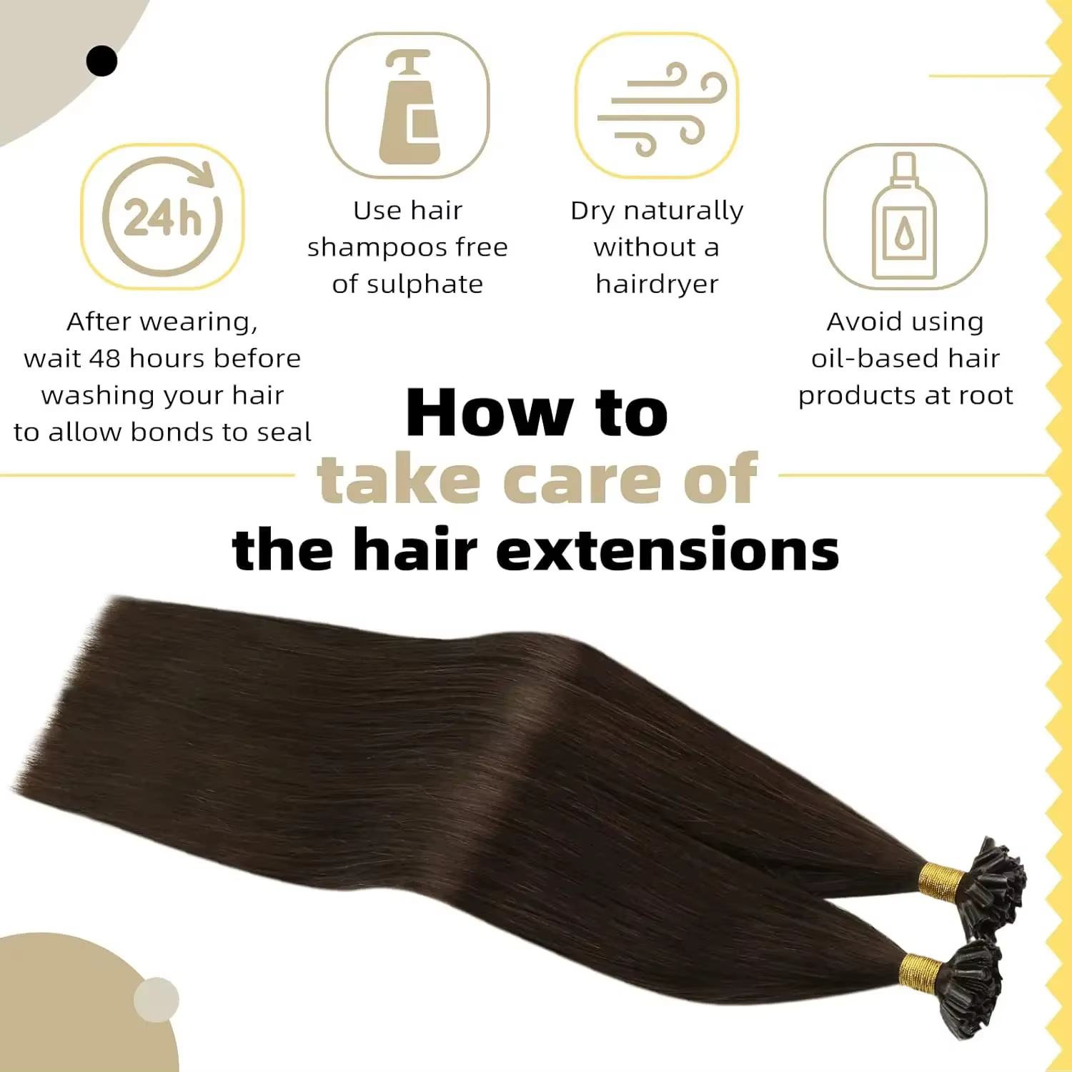 Extensions de cheveux en U, 100% cheveux humains naturels, kératine pré-collée, fusion à chaud, pointe en forme de clou, balayage, extensions lisses et soyeuses