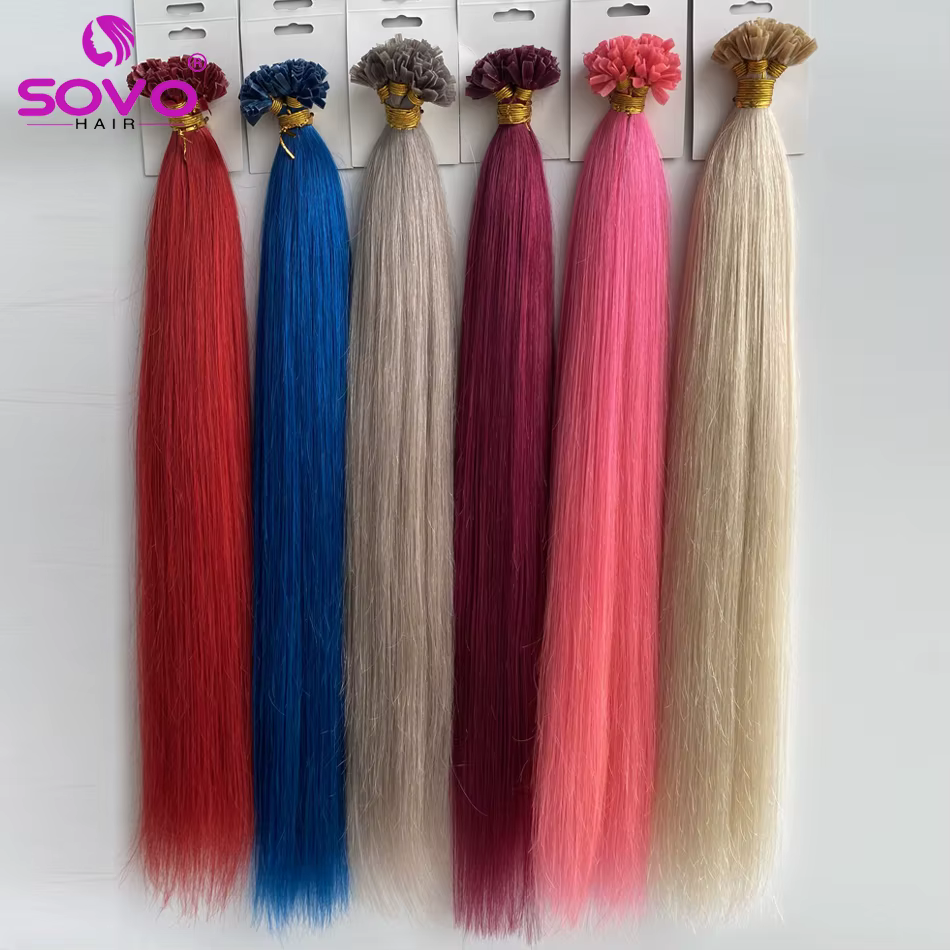 Extensions de cheveux humains pré-collées à pointe en V
