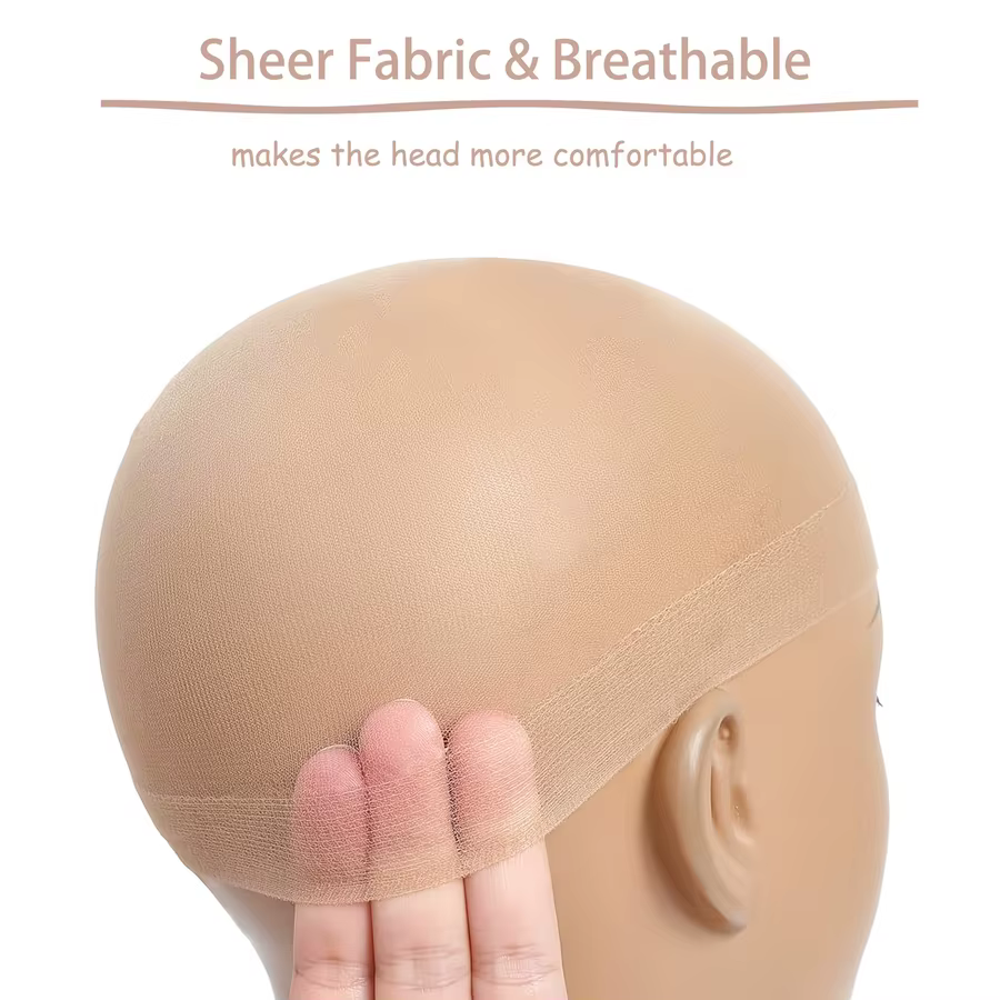 Lot de 2 bonnets de perruque unisexes HD invisibles