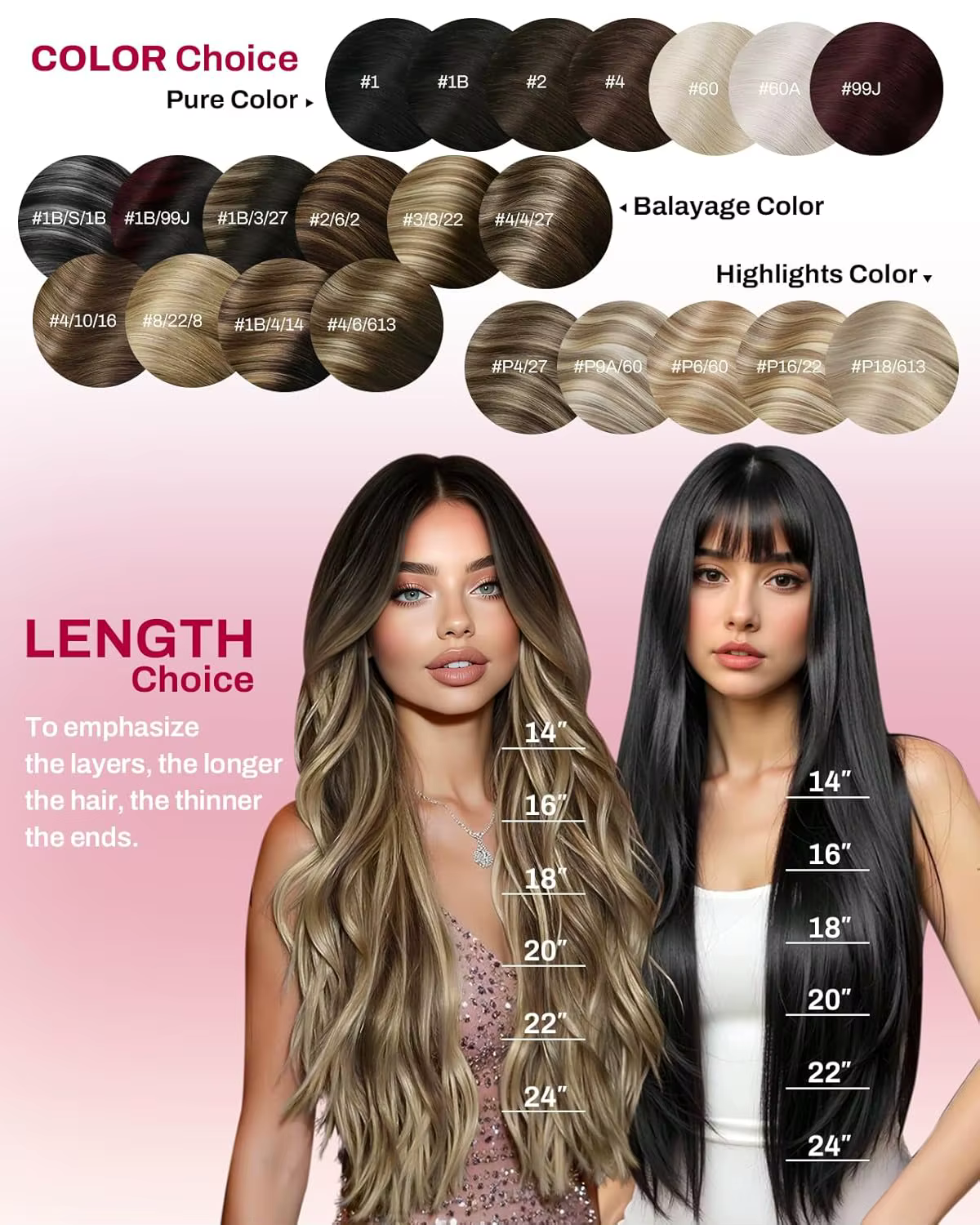 Moresoo-Extensions de cheveux à clipser