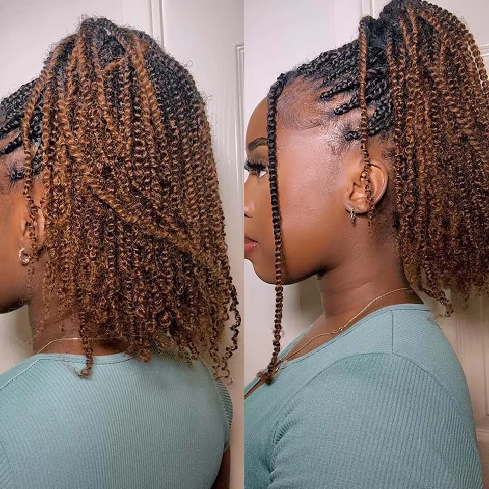 1BT30 # Extensions de cheveux humains bouclés afro ombrés en vrac sans trame