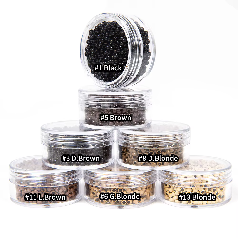 1000 pièces Extensions de cheveux anneau perles Micro maillons
