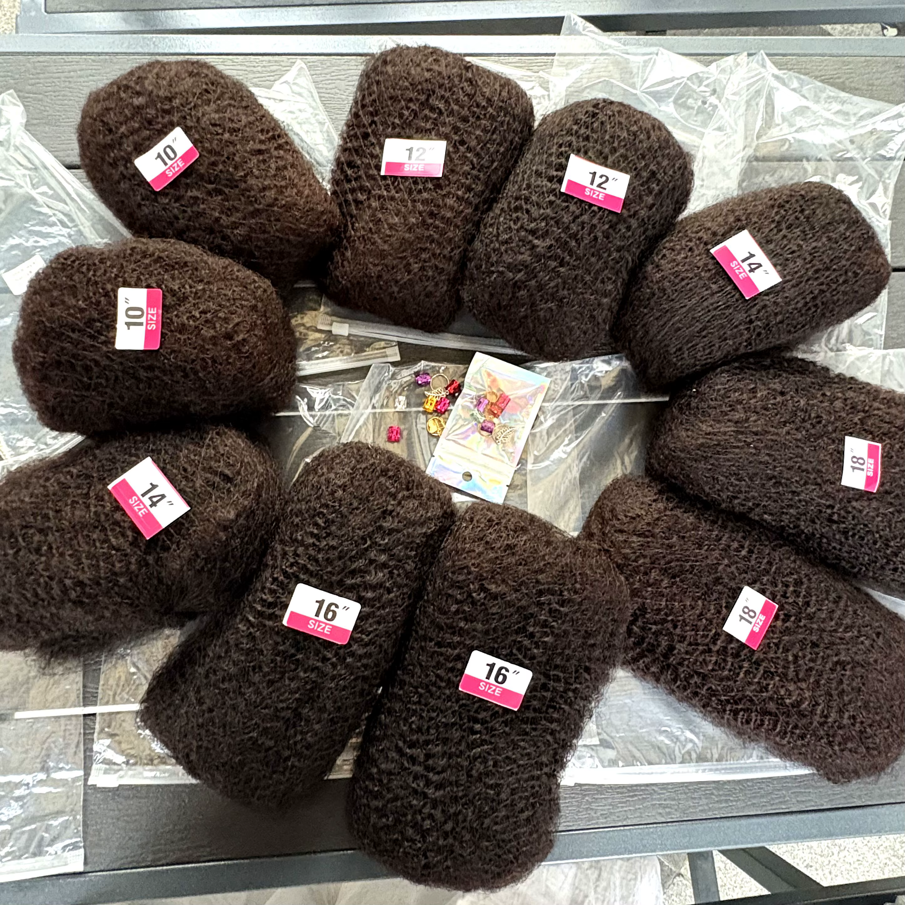 10-18 pouces 4C Afro crépus en vrac Extensions de cheveux humains sans trame 30 ou 50 g/paquet brésilien Remy