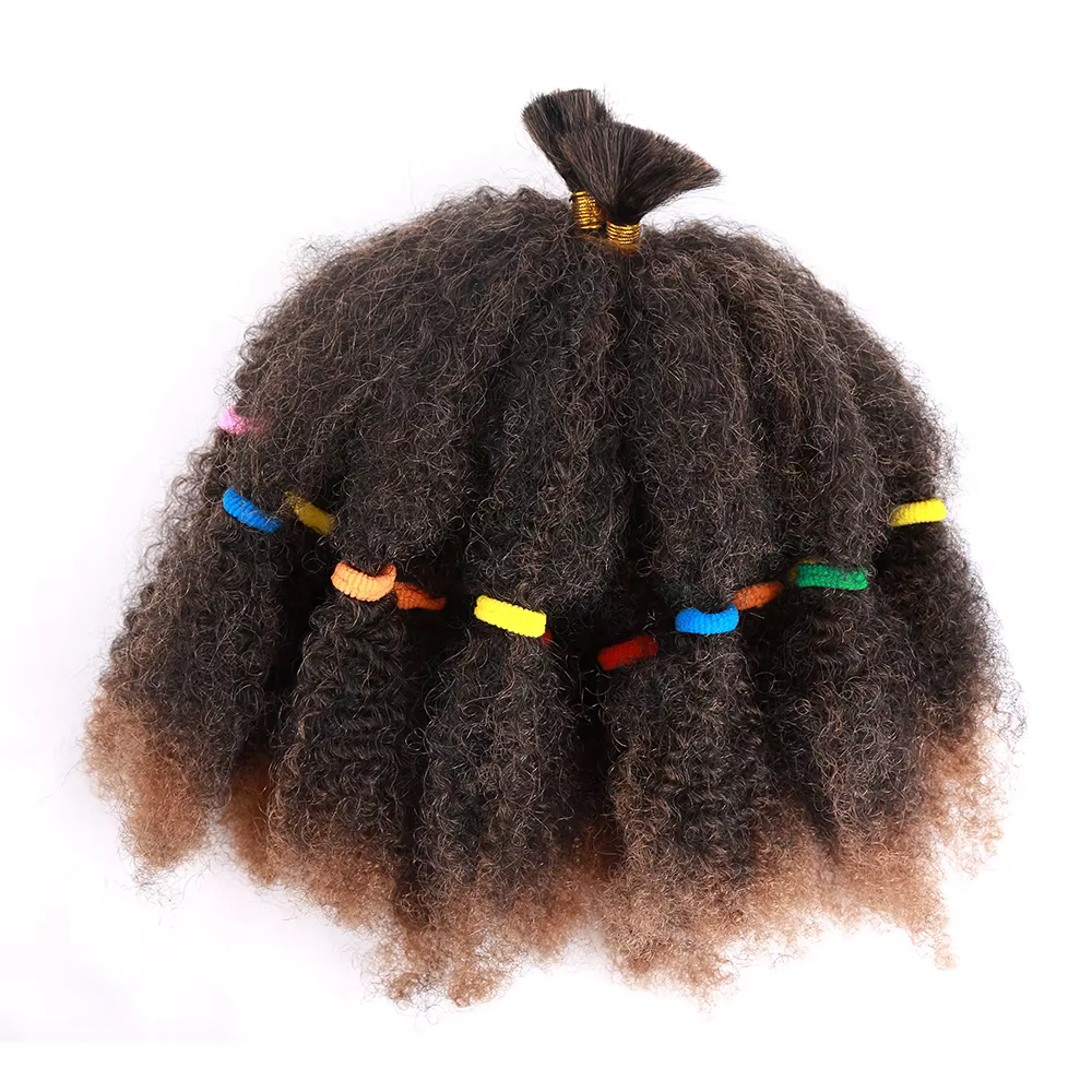 Afro crépus Marley tressage printemps torsion Crochet cheveux Extensions en vrac Faux Locs naturel noir Ombre tresses synthétiques pour les femmes