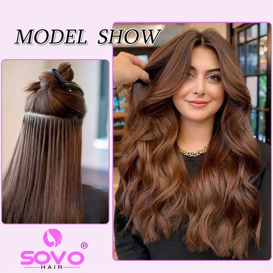 Extensions de cheveux humains pré-collées à pointe en V